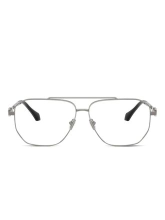Versace Occhiali rettangolari in metallo - Grigio