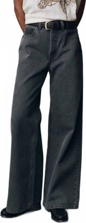 The Great. Slouch Wide Leg Jean In Graphite Wash