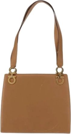 Ferragamo Pre-owned Leren Schoudertas - Dames - Vintage Schoudertas - Bruin - ONE Size - Leer - Vintage