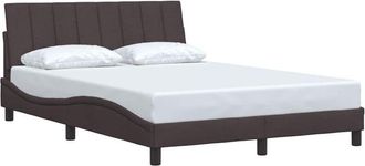 vidaXL Vidaxl - Estructura De Cama Sin Colch&oacute;n Tela Marr&oacute;n Oscuro 120x200 Cm