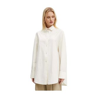 &Aacute;eron Overhemden, Dames, Beige, M, Katoen, Oversize Shirt