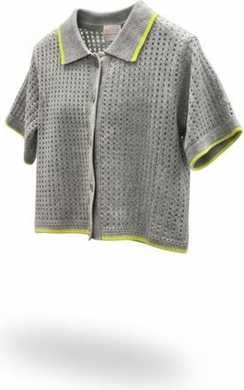 Brodie Womens Short Sleeve Jacket In Super Grey/neon Yellow