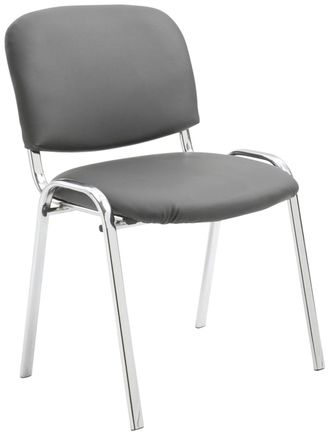 Clp Silla con patas de metal y asiento en Simil cuero Gris