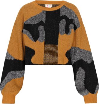 Izia Jumper Dames Camel zwart