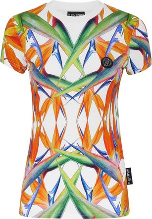 Plein Sport T-Shirt Ronde Hals - Dames - Sportshirts - Veelkleurig - XS - Katoen - Fitness