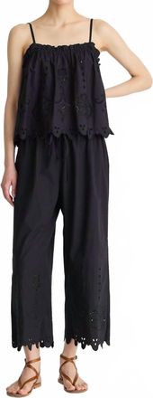 Apiece Apart Womens Embroidered Kari Pull On Pant In Black