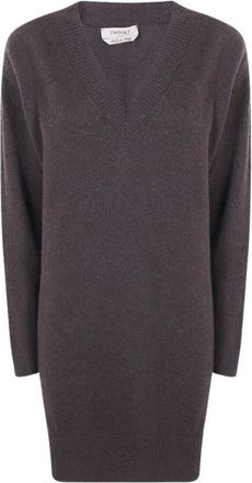 Twinset Gebreide Maxi Jurk - Dames - Jurken - Bruin - Maat: S