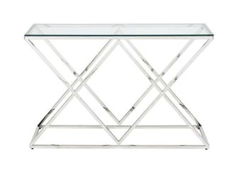 Pascal Morabito Mesa consola cristal templado transparente, plateado