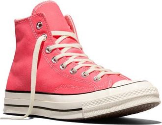 Converse Chuck 70 Canvas High Top Sneaker in Cherry Balm/Egret/Black at Nordstrom, Size 5.5