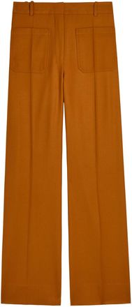 Victoria Beckham Alina Flared-leg Twill Trousers - Bronze - 10 (UK10 / S)
