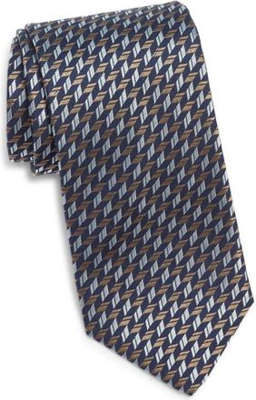 Canali Geometric Silk Tie in Navy at Nordstrom