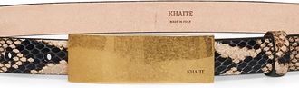 Khaite Womens Belt Berlin Taupe Python-Embossed Leather Multicolour Calfskin