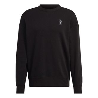 adidas Mens adidas Juventus FW22 Pattern Printing Loose Round Neck Pullover Soccer/Football Black HD8866