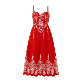 Farm Rio Vicky Jurk - Dames - Casual kleedjes - Rood - XS - Katoen - Kleedjes