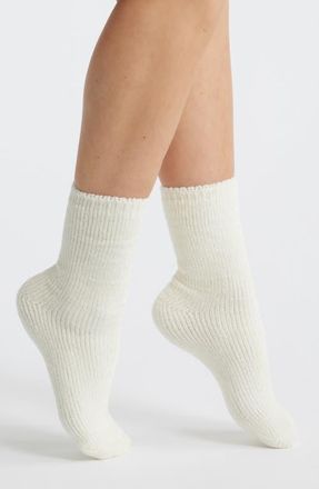 Stems Fuzzy Chenille Crew Socks in Cream at Nordstrom