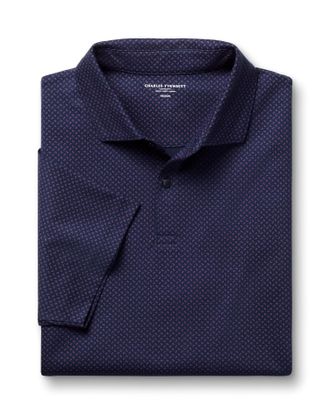 CHARLES TYRWHITT Performance Cotton Polo - Navy Size Large by Charles Tyrwhitt