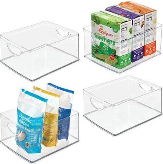 iDesign Pantry Organizer Bins with Handles - Storage Bins for Cabinets or Fridge - Set of 4 - Clear at Nordstrom