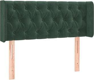 vidaXL Cabecero De Terciopelo Verde Oscuro 93x16x78/88 Cm Vidaxl