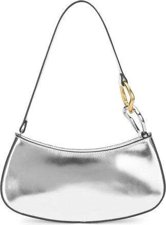 Staud Staud Womens Ollie Leather Shoulder Bag, Chrome