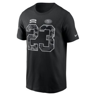 Nike Christian McCaffrey San Francisco 49ers Salute to Service Nike Mens NFL T-Shirt in Black | N19900AF3T-X14