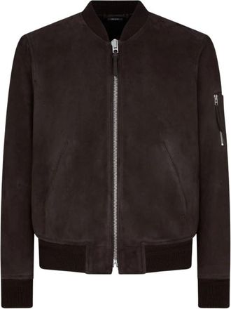 Tom Ford Leather Wear Blouson - Heren - Bomber jackets - Bruin - L - Su&egrave;de - Jassen