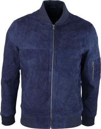 TruClothing Suede Bomber Jacket Leather Varsity Casual