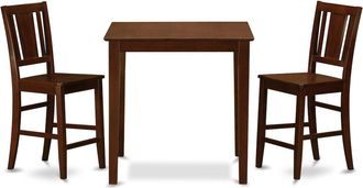East West Furniture 3 Pc Counter height Table-pub Table and 2 dinette Chairs
