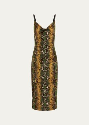 Diane Von F&uuml;rstenberg Claudia Snakeskin-Print Midi Slip Dress