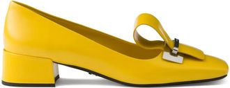 Prada 35 mm geborstelde leren pumps