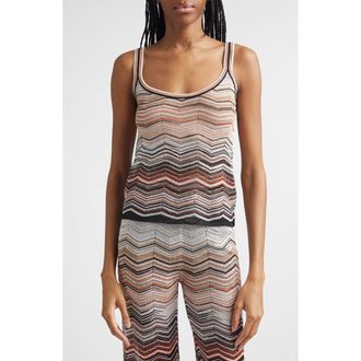 Missoni Zigzag Lam&eacute; Tank in Red And Beige Tones at Nordstrom, Size 12 Us