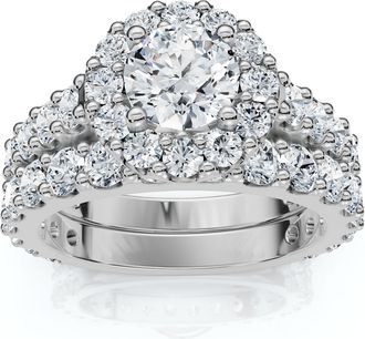 Pompeii3 2Ct Diamond Engagement Wedding Engagement Ring Set 10k Gold Lab Grown