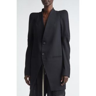 Rick Owens Temple Metro Wool Jacket in Black at Nordstrom, Size 4 Us