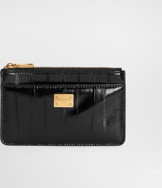 Dolce & Gabbana Eel Card Holder - Woman Wallets And Small Leather Goods Black Onesize