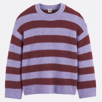 La Redoute Collections Gestreepte trui met ronde hals in grof, zacht tricot