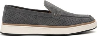 Sergio Moretti Schoenen, Heren, Grijs, 44 EU, Leer, Gedetailleerde Su&egrave;de Loafers
