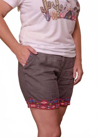 Johnny Was Etienne Linen Shorts In Grey
