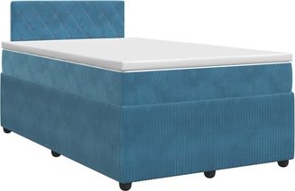vidaXL Cama Box Spring Con Colch&oacute;n Azul Oscuro 120 X 200 Cm Terciopelo Vidaxl