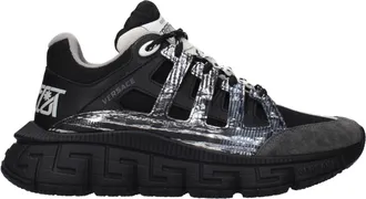 Versace Zwarte Stoffen Sport Sneakers