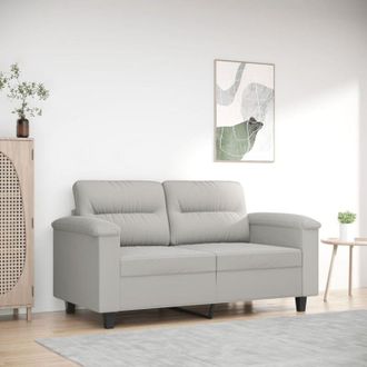 vidaXL Vidaxl - Divano a 2 Posti Grigio Chiaro 120 cm in Tessuto Microfibra