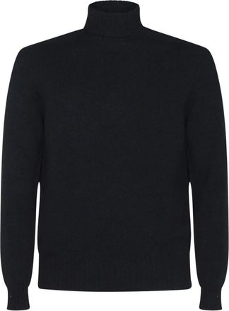 Malo Donkerblauwe Wollen Trui Sweater - Heren - Cashmere truien - Zwart - 2XL - Wol - Truien & Vesten