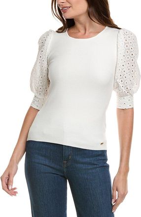 Elie Tahari The Lainey Mixed Media Sweater