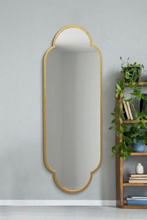 MirrorOutlet Gold Metal Framed Double Arched Oval Wall Mirror 67 X 23 170 X 59M | Size: 1 Pack