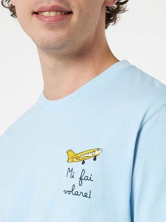MC2 Saint Barth Man Classic Fit Cotton Jersey T-shirt Portofino With Mi Fai Volare Embroidery
