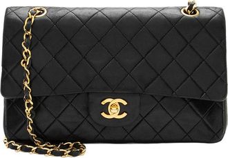 Chanel Black Lambskin Classic Medium Double Flap Bag (Authentic Pre-Loved)