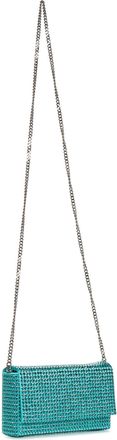 Amina Muaddi Womens Clutch Superamini Paloma Green Viscose Bags