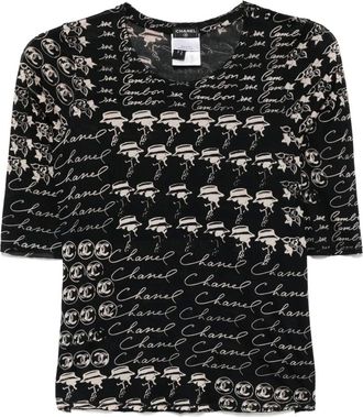 Chanel Top con stampa 2006 - Nero