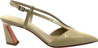 Santoni Schoenen, Dames, Beige, 36 1/2 EU, Leer, Slingback Pump