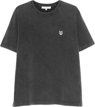 Maison Kitsun&eacute; Tops, Heren, Grijs, XL, Katoen, T-shirt met vervaagd Fox Head-logo
