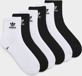 adidas Mens Black/white classic ankle socks 6-pack