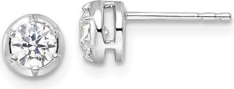 Diamond2Deal 14k White Gold 1/2 ct Lab Grown Diamond Solitaire Stud Earrings VS Clarity, D-E Color